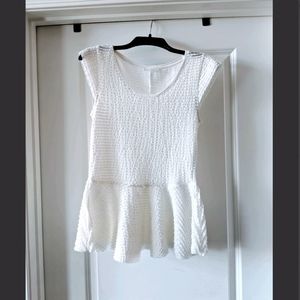 Zara White Peplum Top